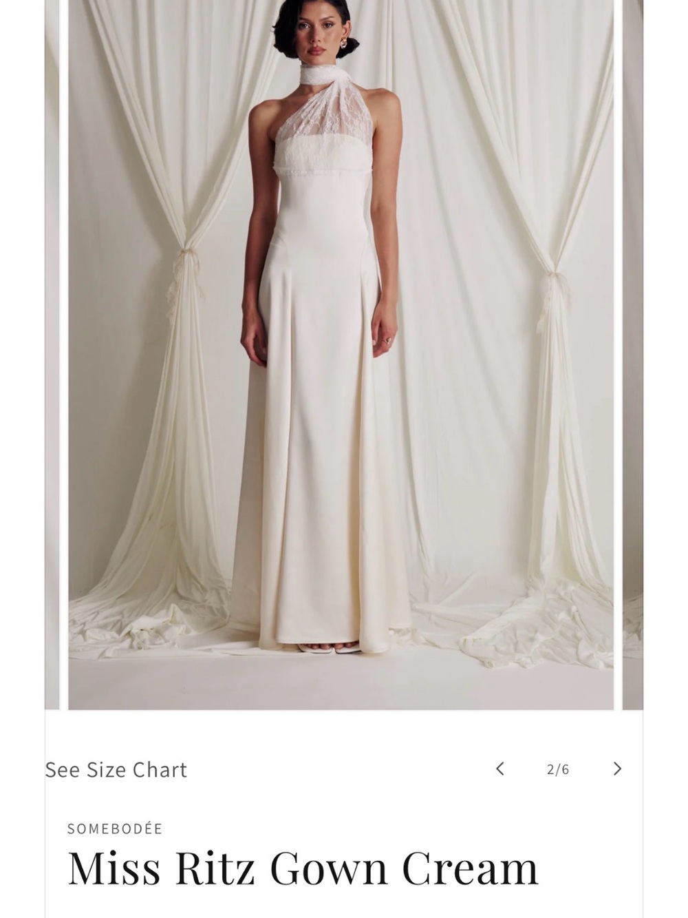 Miss Ritz Cream Halter Lace Wedding Gown